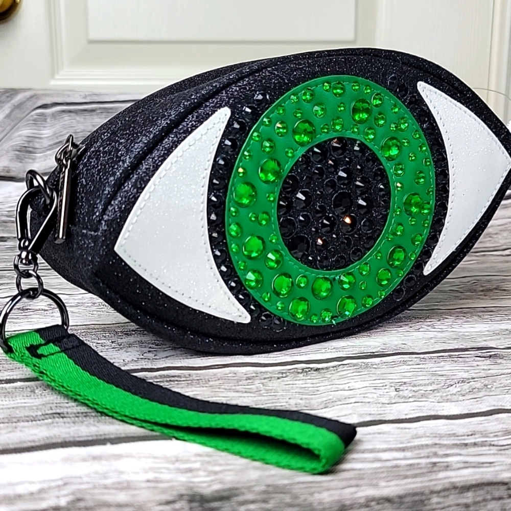 BATH & BODY WORKS Eye Design Black and Green Wristlet